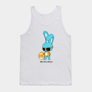 Blue Easter Bunny My First Hunt Egg Tank Top